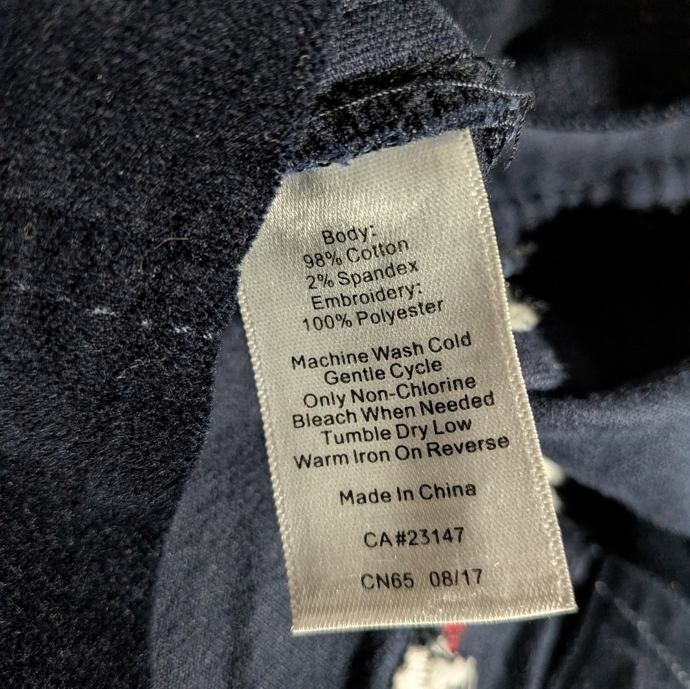 Navy Blue Polar Bear-Embroidered Velveteen Skirt, Talbots Petite, 6P - Picture 6 of 6